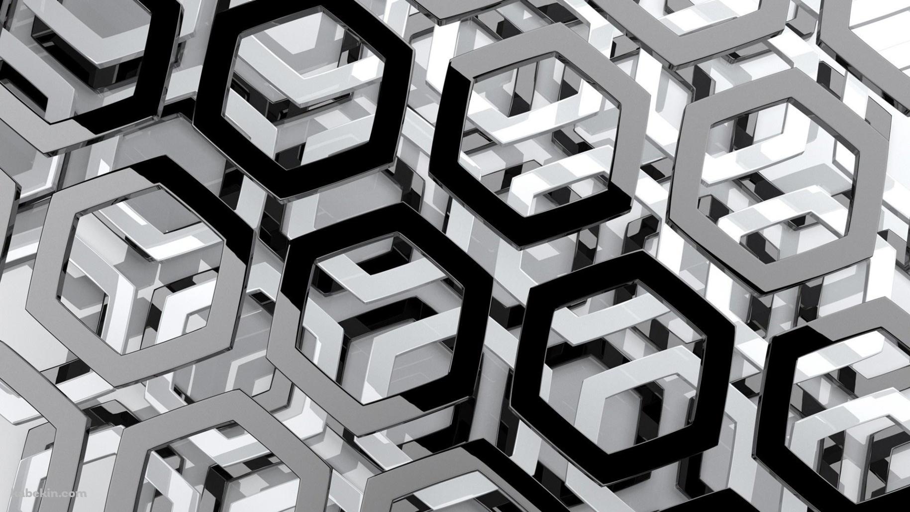 メタリックな六角形の壁紙(1829px x 1029px) 高画質 PC・デスクトップ用