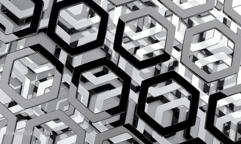 メタリックな六角形の壁紙(800px x 480px) 高画質 PC・デスクトップ用