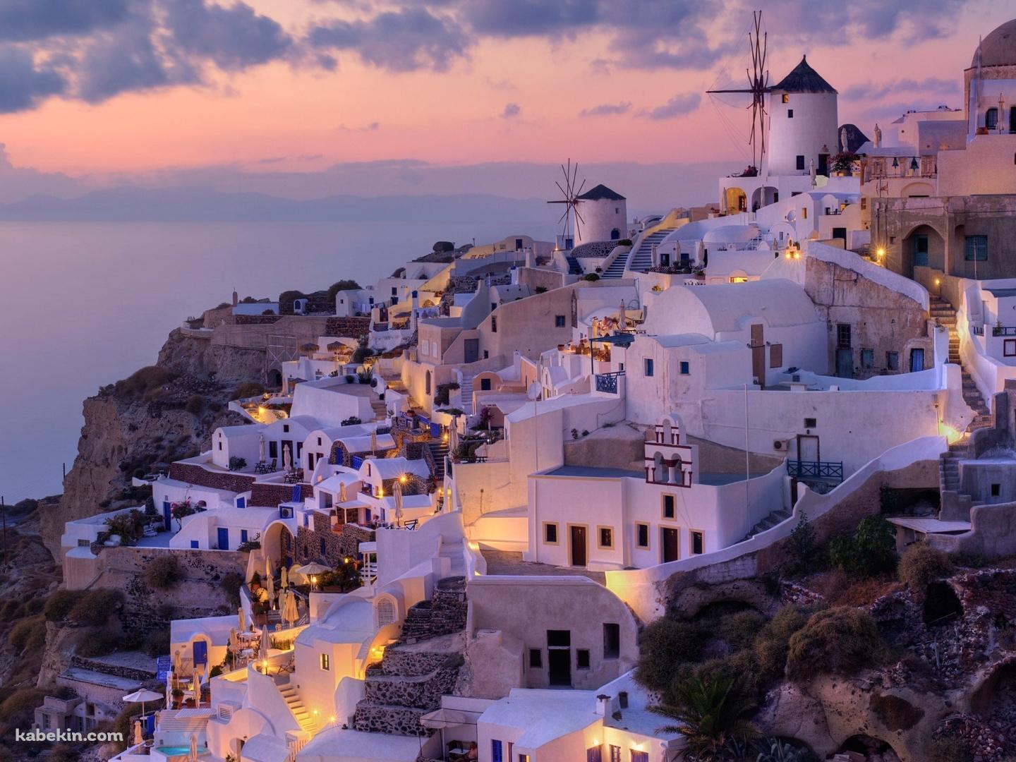 ギリシャのエーゲ海のサントリーニ島 フィラの壁紙(1440px x 1080px) 高画質 PC・デスクトップ用