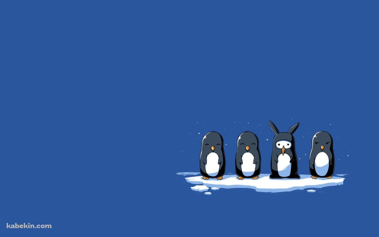 かわいいペンギンとウサギのイラストの壁紙(1280px x 800px) 高画質 PC・デスクトップ用
