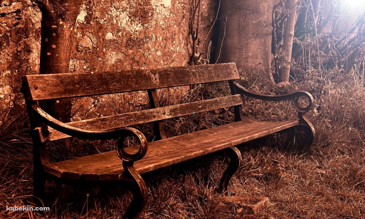 古いベンチ 茶色の壁紙(1280px x 768px) 高画質 PC・デスクトップ用