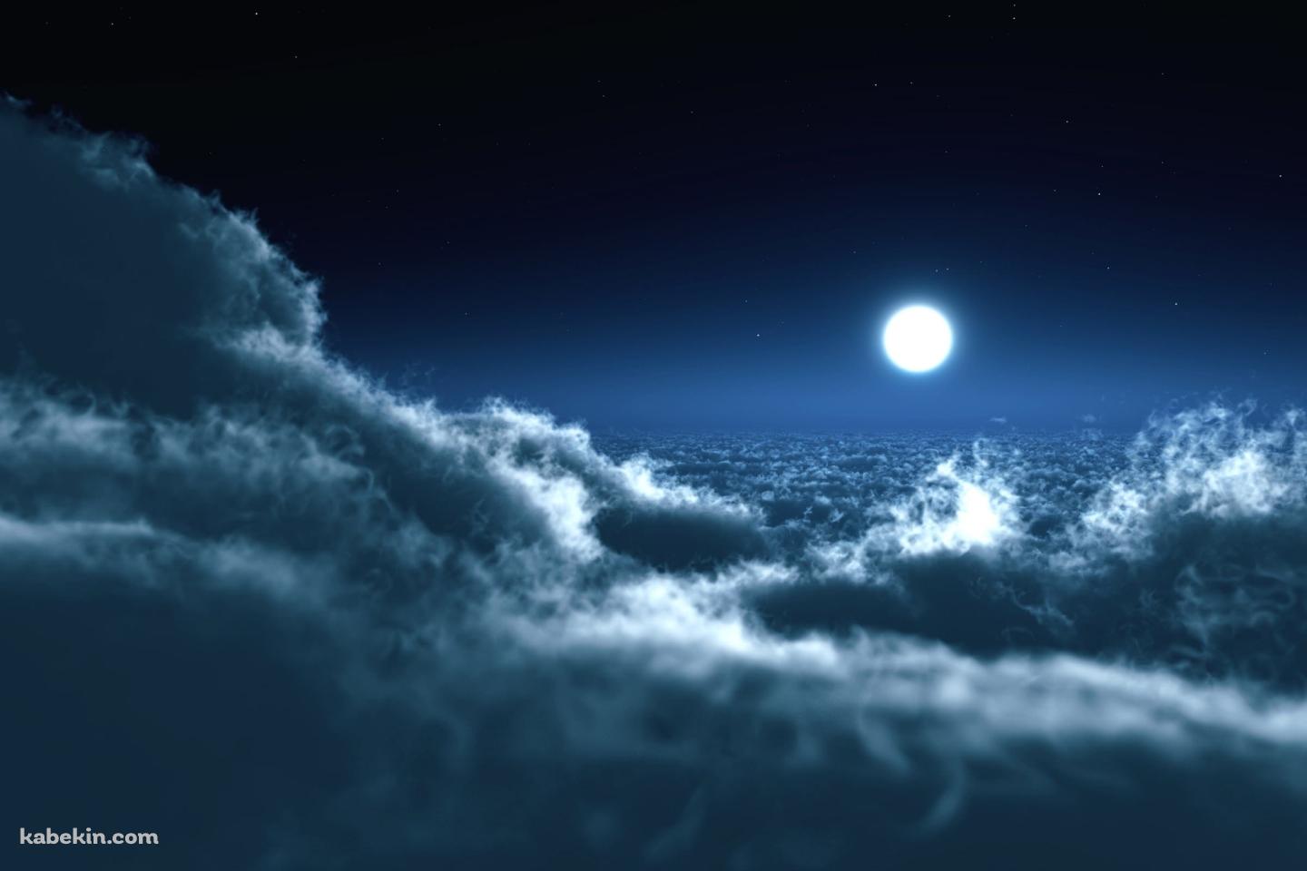 雲の上の月の壁紙(1440px x 960px) 高画質 PC・デスクトップ用