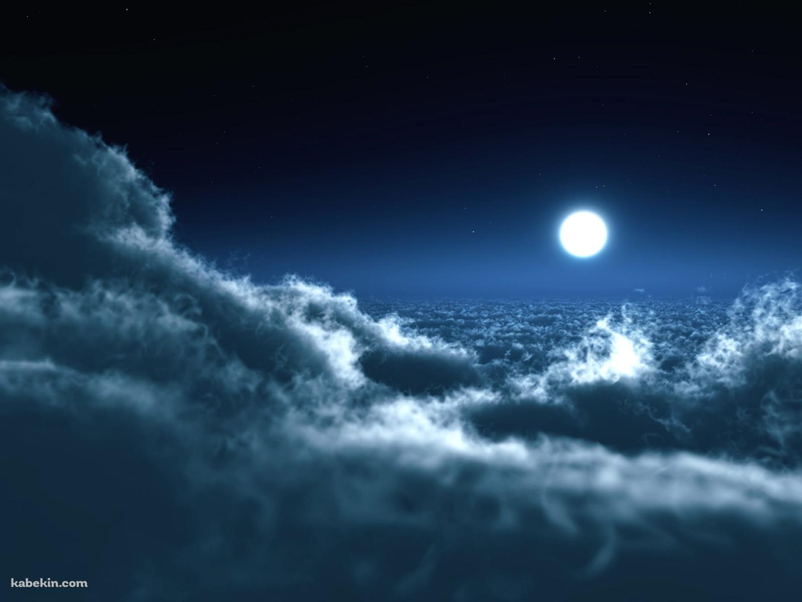 雲の上の月の壁紙(1600px x 1200px) 高画質 PC・デスクトップ用