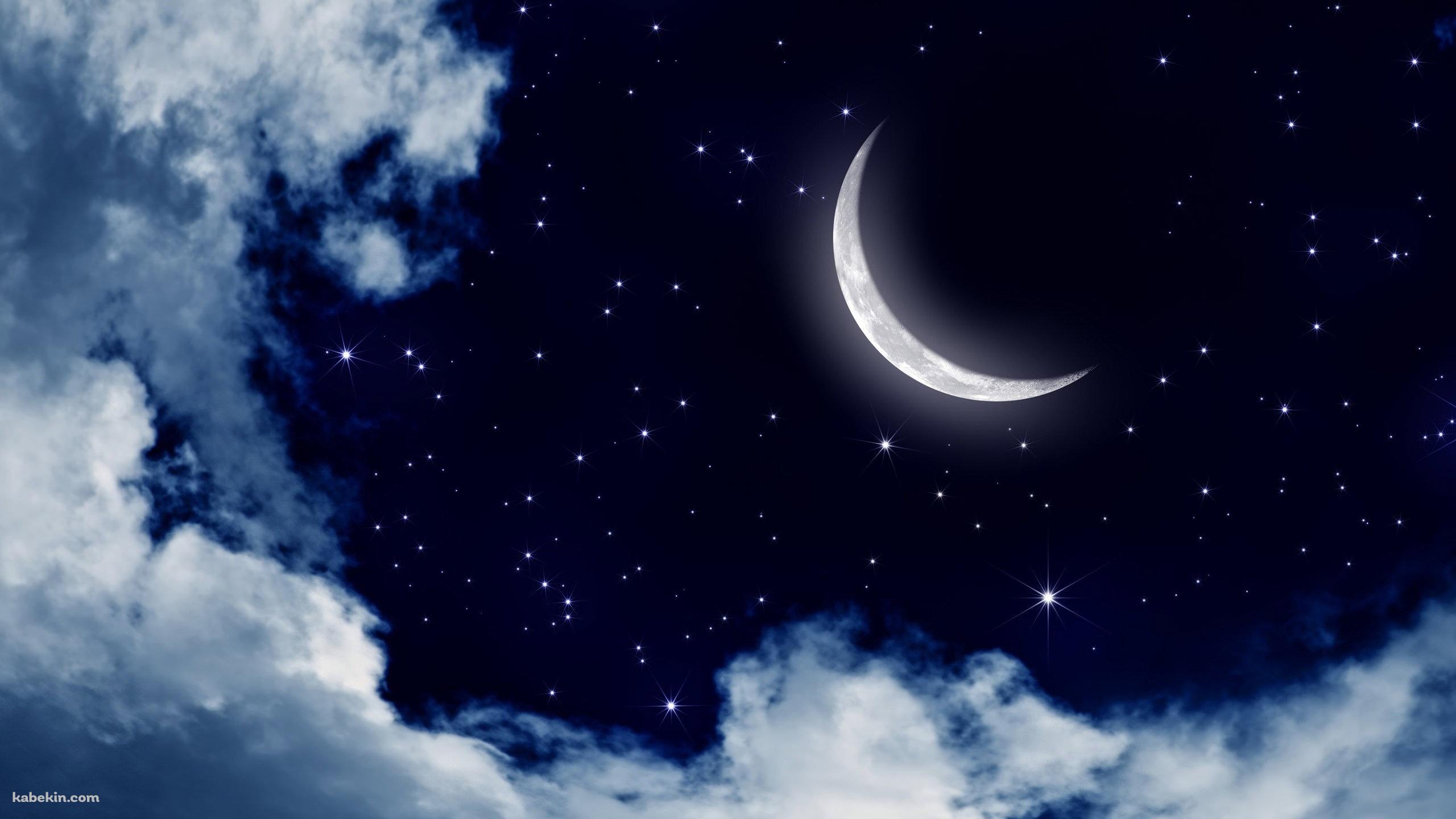 星と月の壁紙(2560px x 1440px) 高画質 PC・デスクトップ用