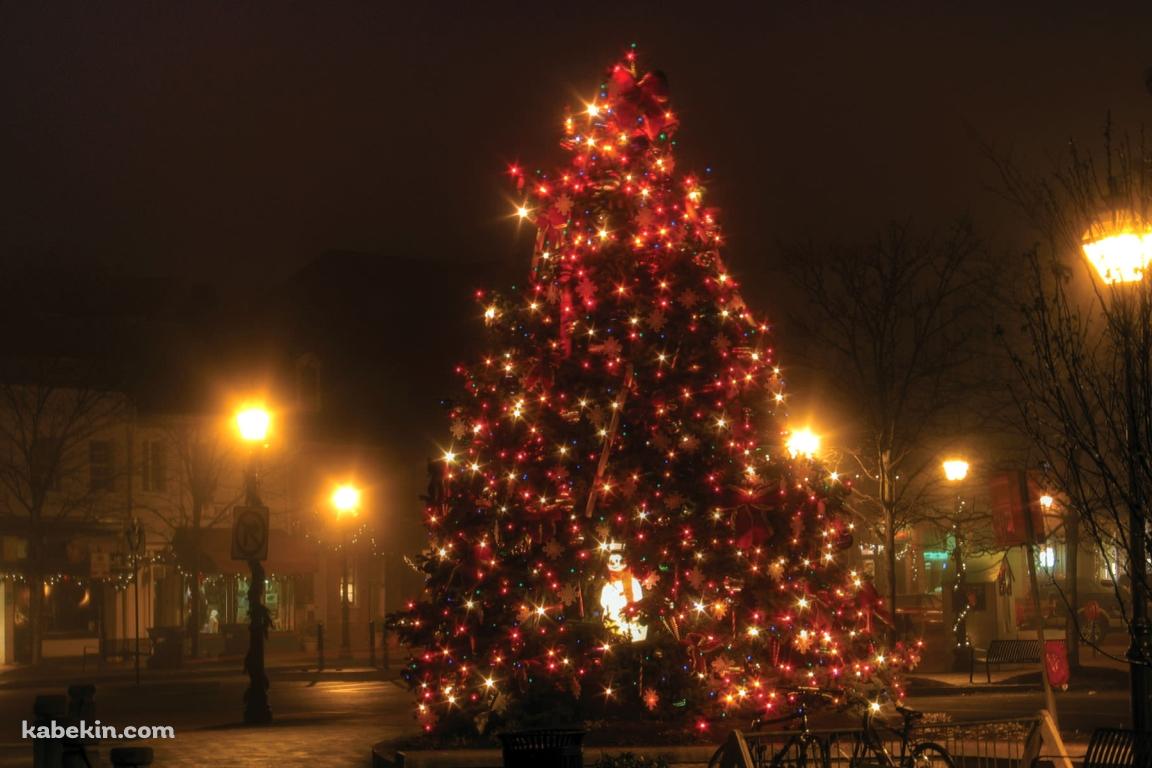 広場にあるクリスマスツリーの壁紙(1152px x 768px) 高画質 PC・デスクトップ用