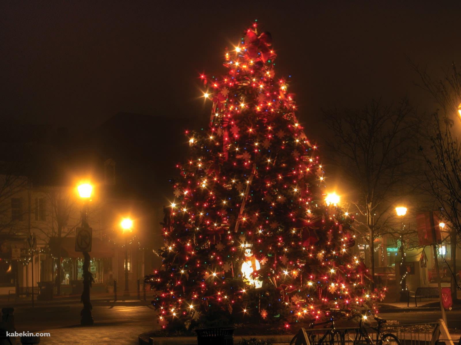 広場にあるクリスマスツリーの壁紙(1600px x 1200px) 高画質 PC・デスクトップ用