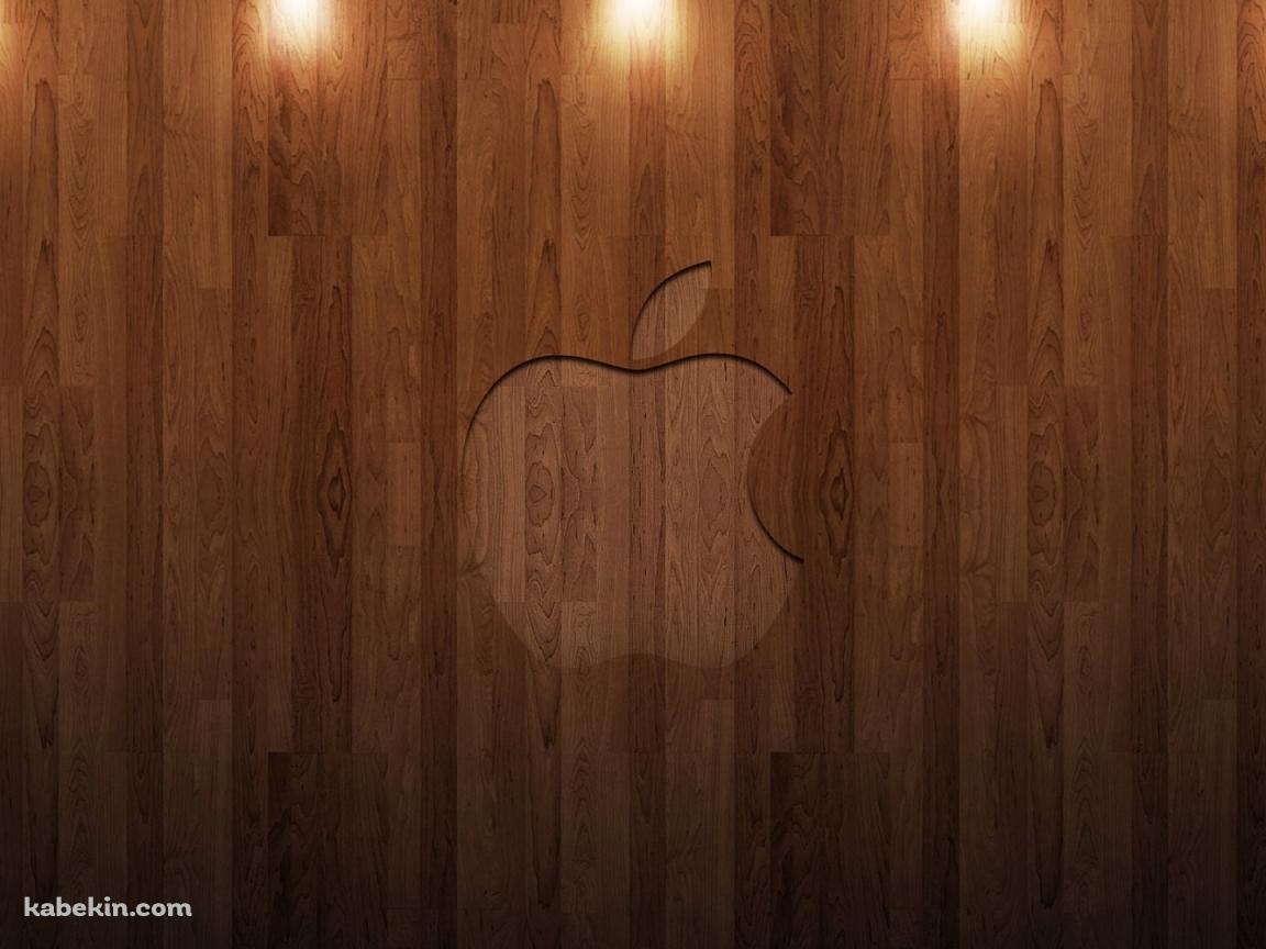 ライトアップされたウッド Appleロゴの壁紙(1152px x 864px) 高画質 PC・デスクトップ用