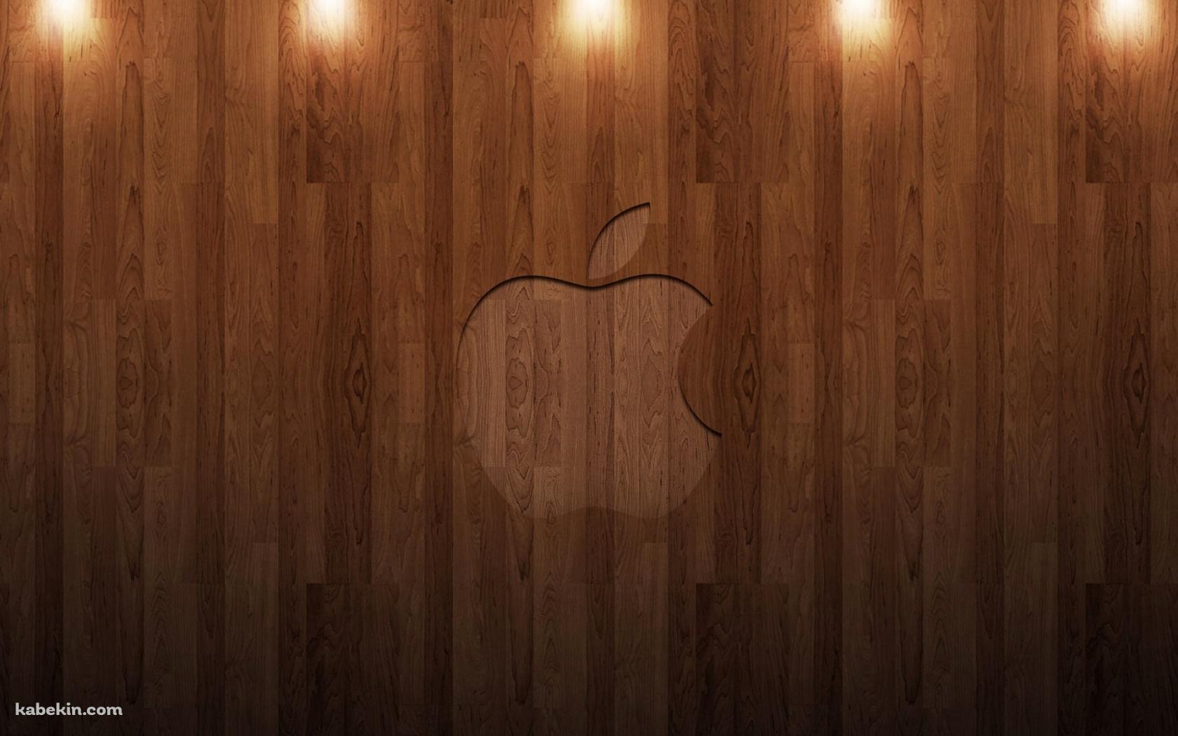 ライトアップされたウッド Appleロゴの壁紙(1680px x 1050px) 高画質 PC・デスクトップ用