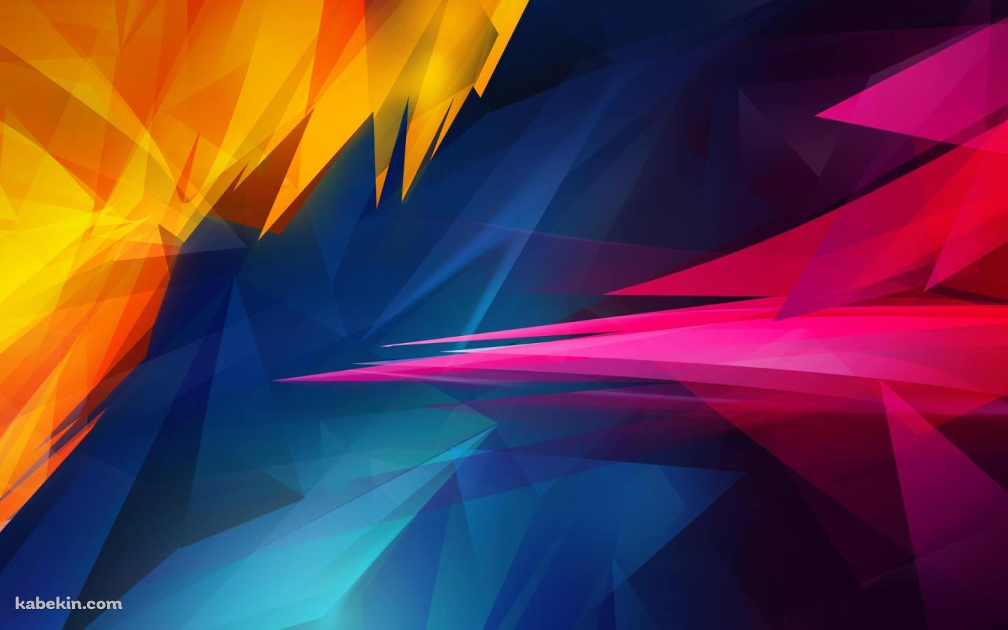 青・赤・黄色のポリゴンの壁紙(1440px x 900px) 高画質 PC・デスクトップ用