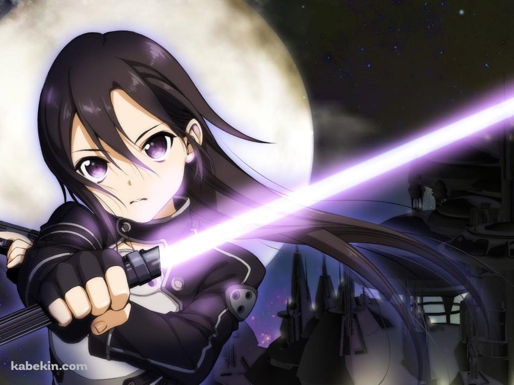 SAO レーザーソードを構えるキリトの壁紙(1024px x 768px) 高画質 PC・デスクトップ用