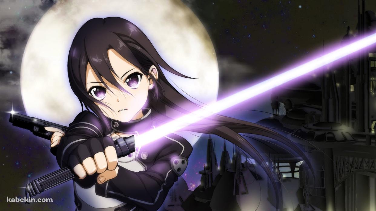 SAO レーザーソードを構えるキリトの壁紙(1242px x 698px) 高画質 PC・デスクトップ用