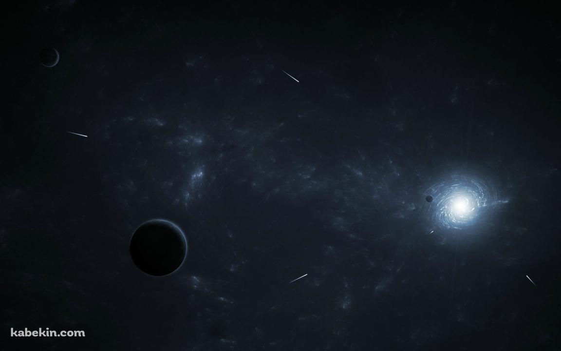 漆黒の宇宙の壁紙(1152px x 720px) 高画質 PC・デスクトップ用