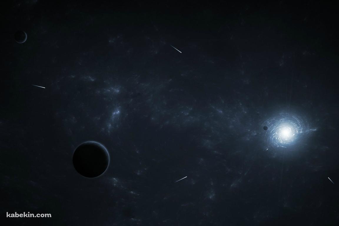 漆黒の宇宙の壁紙(1152px x 768px) 高画質 PC・デスクトップ用