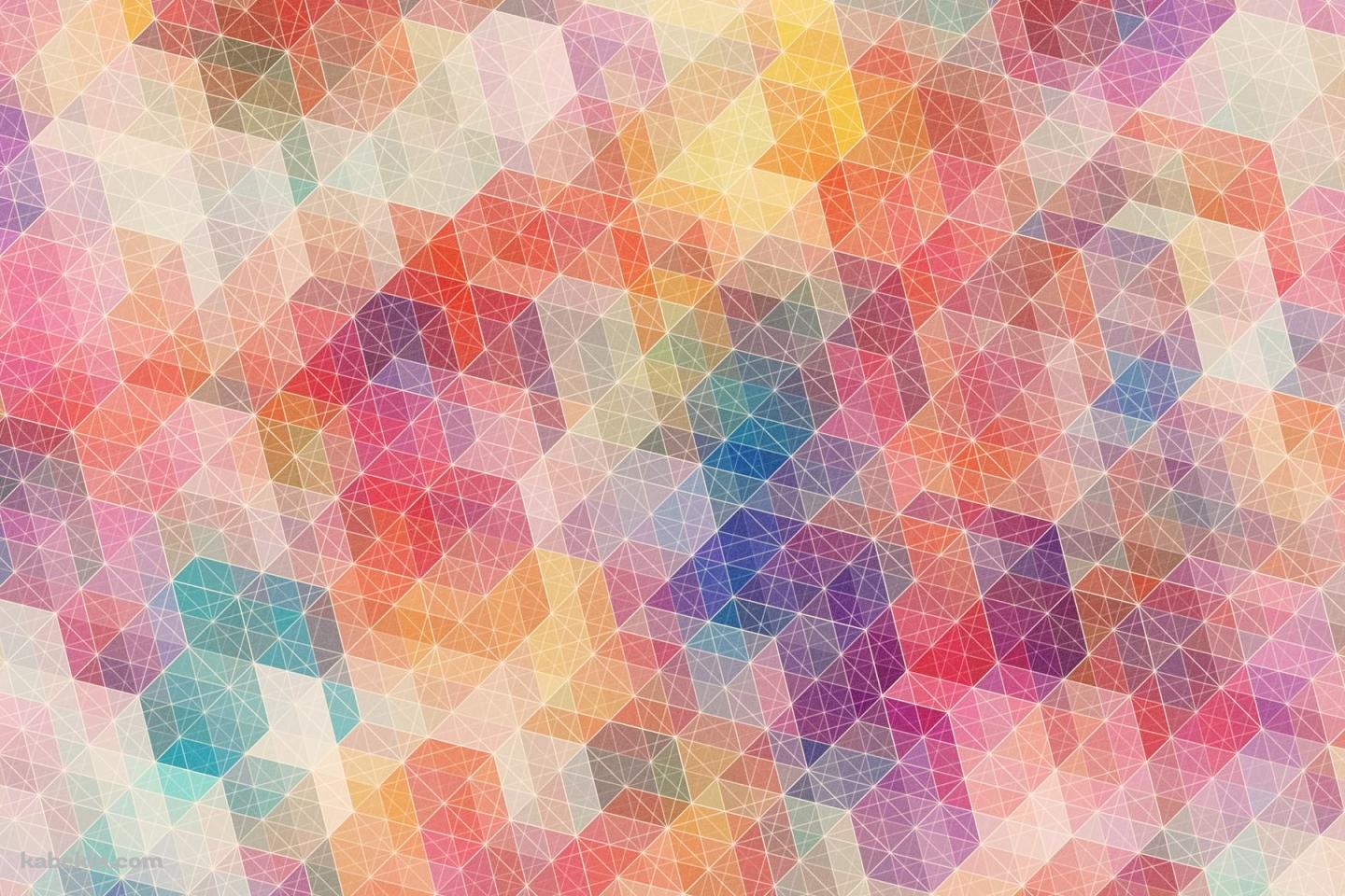 カラフルな幾何学模様の壁紙(1440px x 960px) 高画質 PC・デスクトップ用