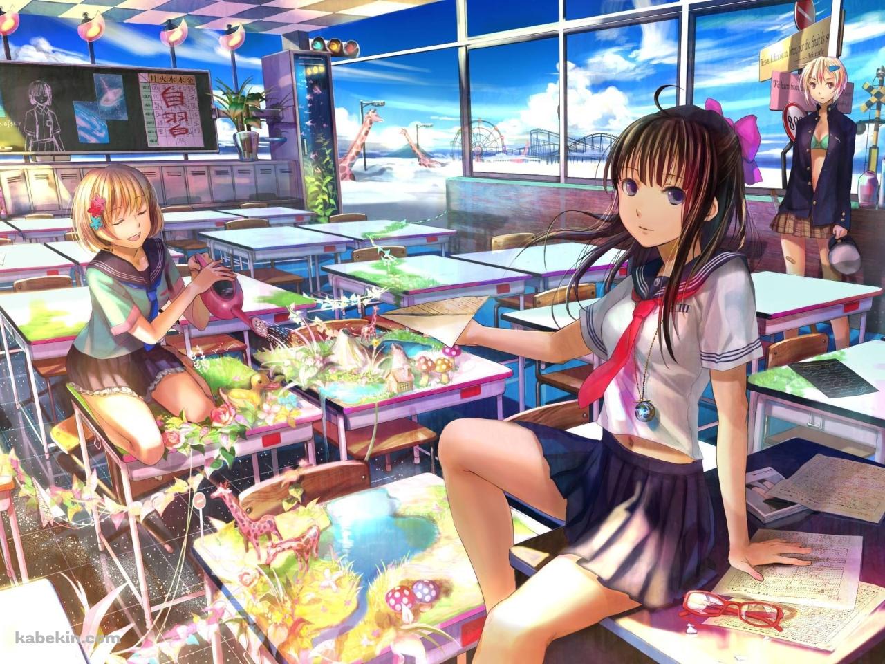 自習教室の壁紙(1280px x 960px) 高画質 PC・デスクトップ用