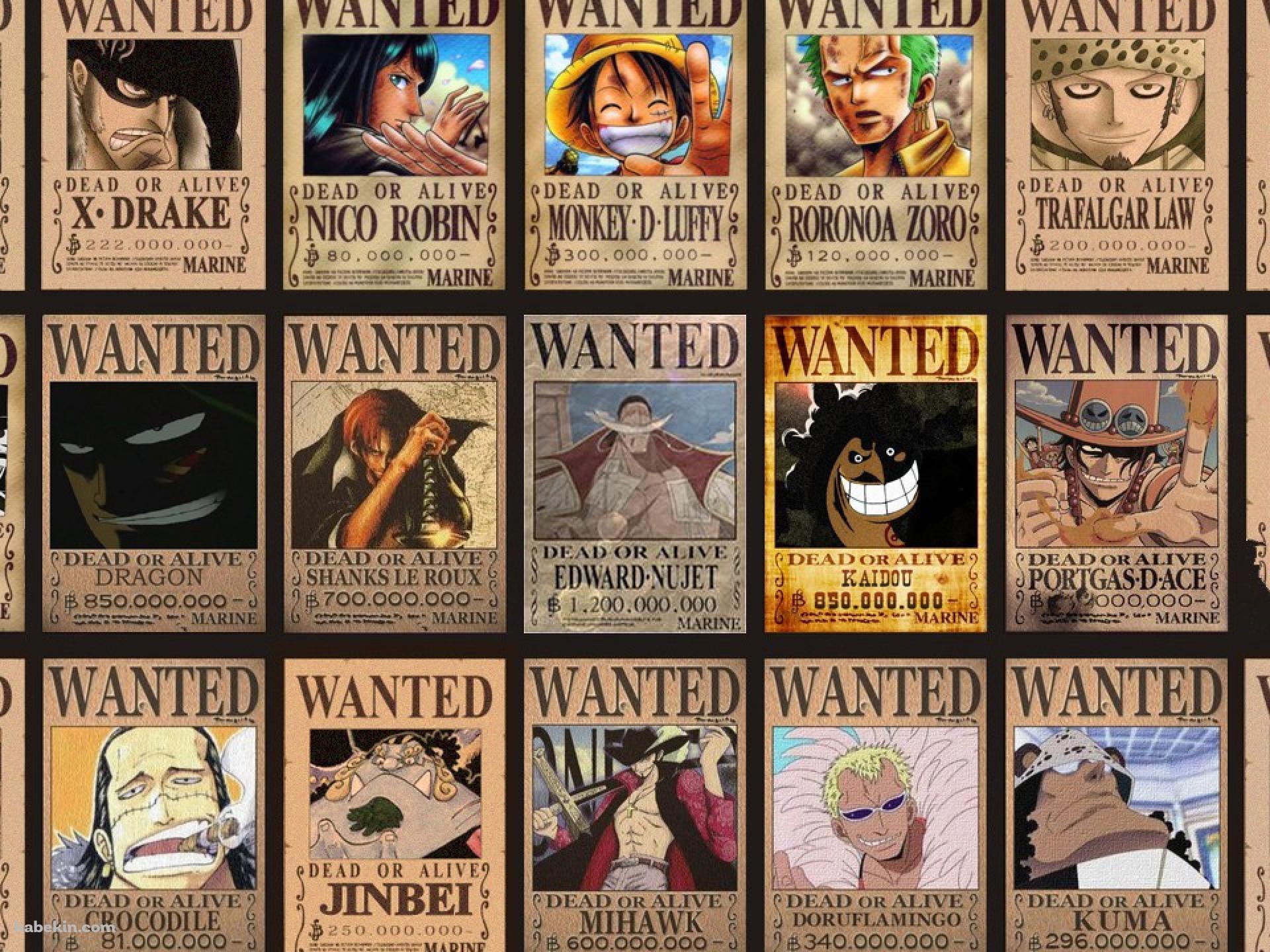 ONE PIECE ワンピース 手配書の壁紙(1920px x 1440px) 高画質 PC・デスクトップ用