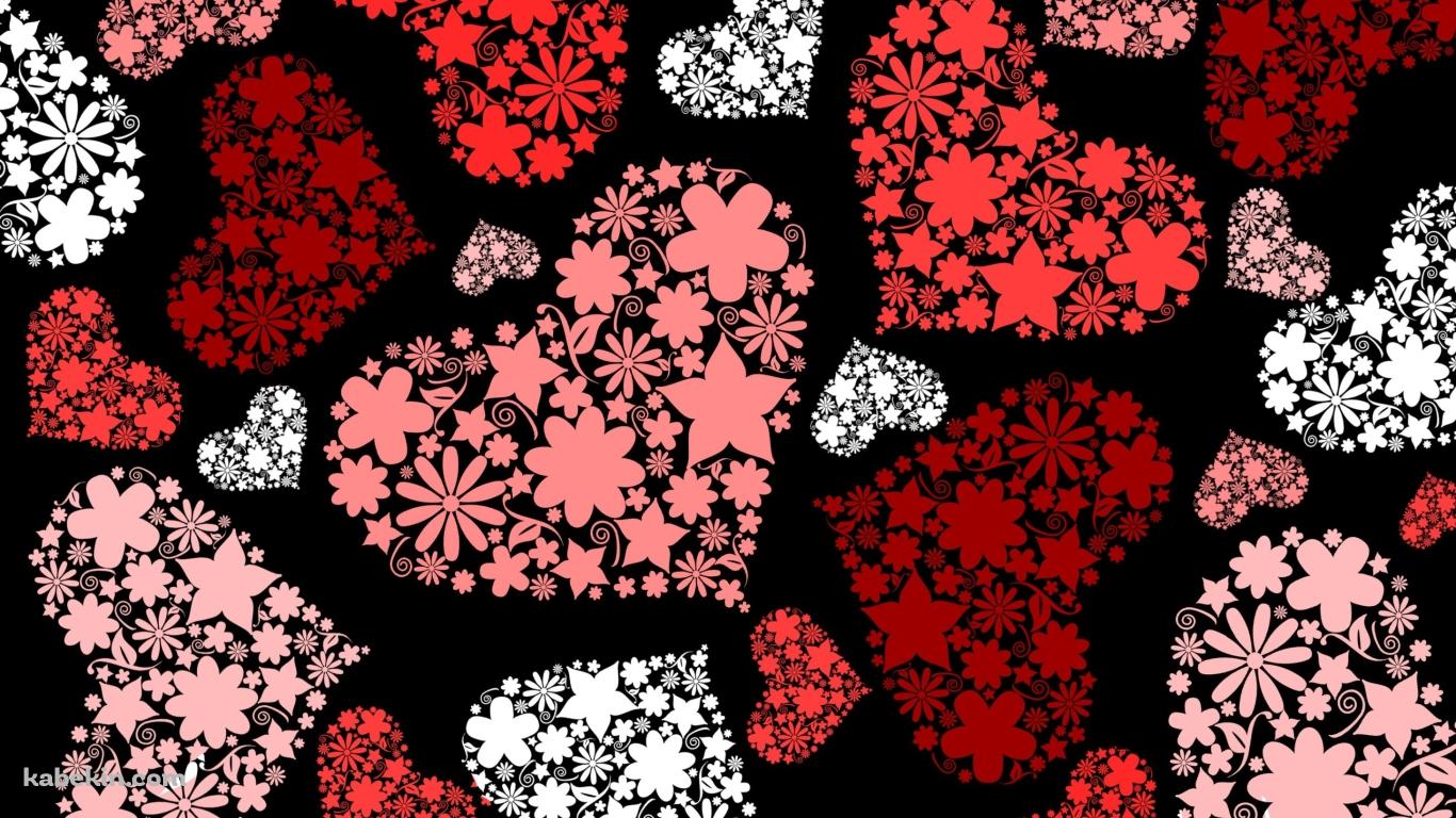 ハートのパターンの壁紙(1366px x 768px) 高画質 PC・デスクトップ用