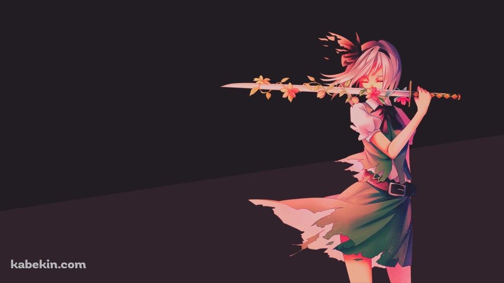東方 剣を持った女の子の壁紙(1024px x 576px) 高画質 PC・デスクトップ用