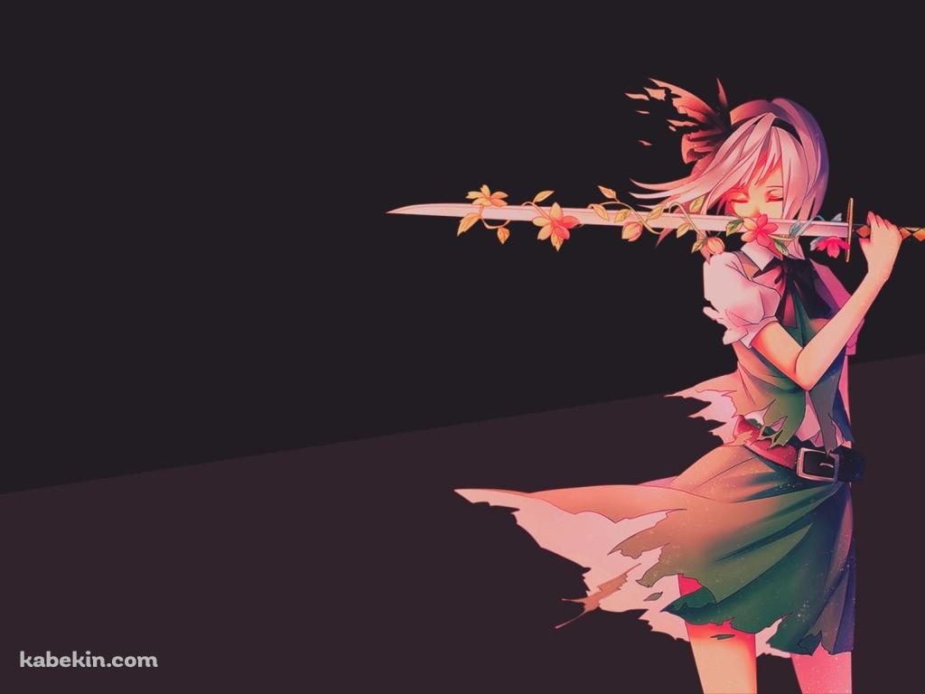 東方 剣を持った女の子の壁紙(1024px x 768px) 高画質 PC・デスクトップ用
