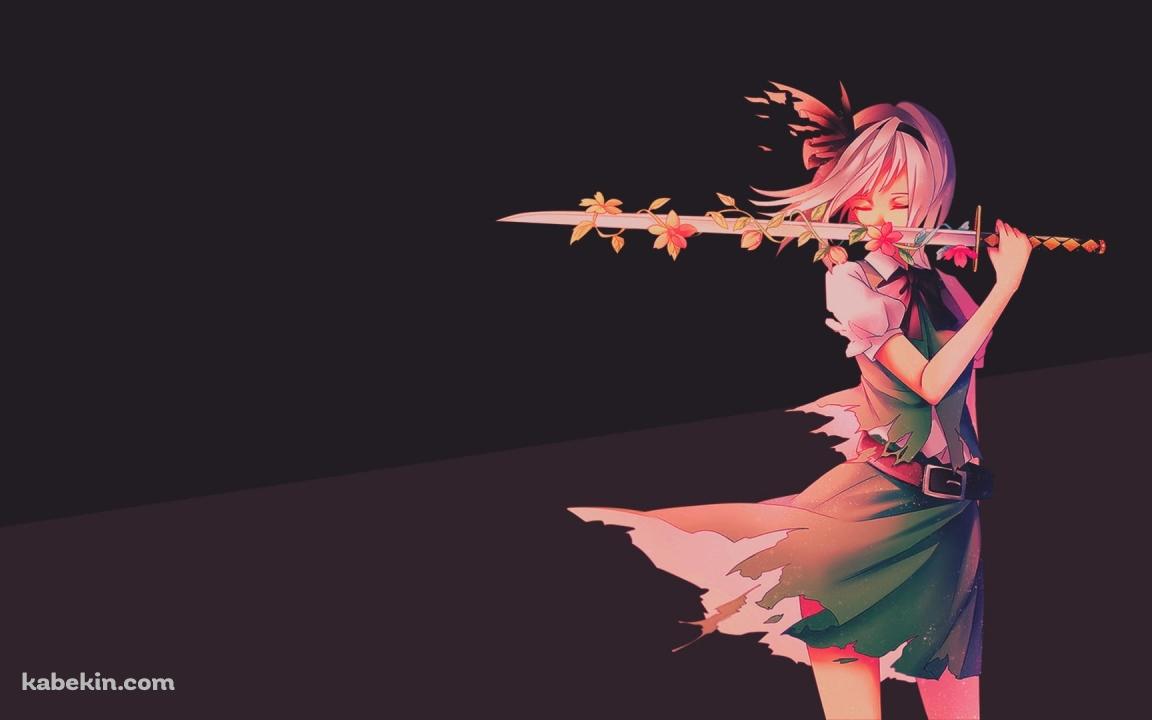 東方 剣を持った女の子の壁紙(1152px x 720px) 高画質 PC・デスクトップ用