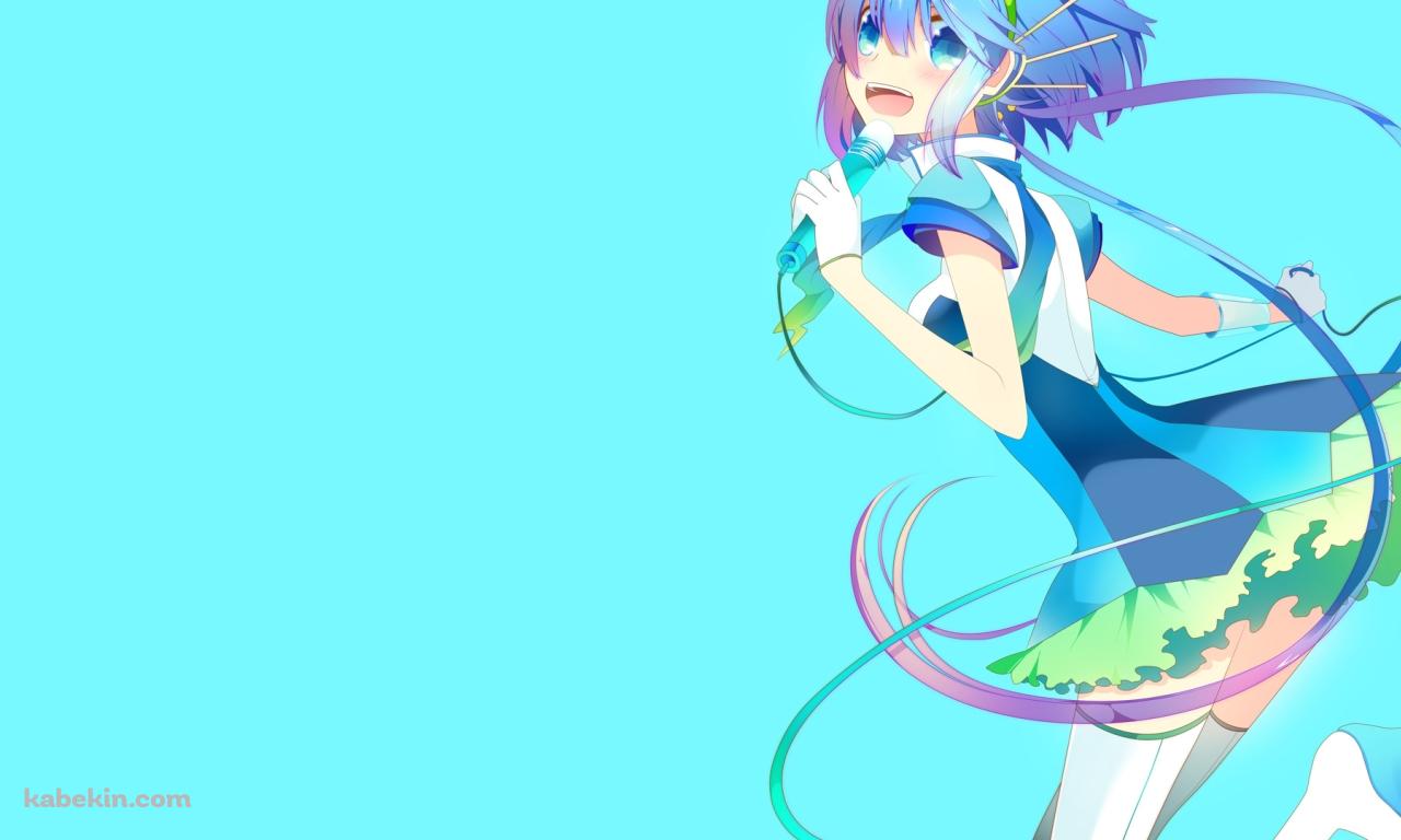 マイクを持って歌う蒼姫ラピスの壁紙(1280px x 768px) 高画質 PC・デスクトップ用