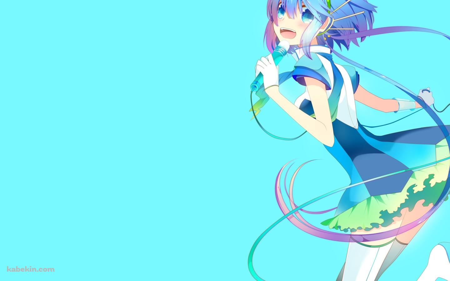 マイクを持って歌う蒼姫ラピスの壁紙(1440px x 900px) 高画質 PC・デスクトップ用