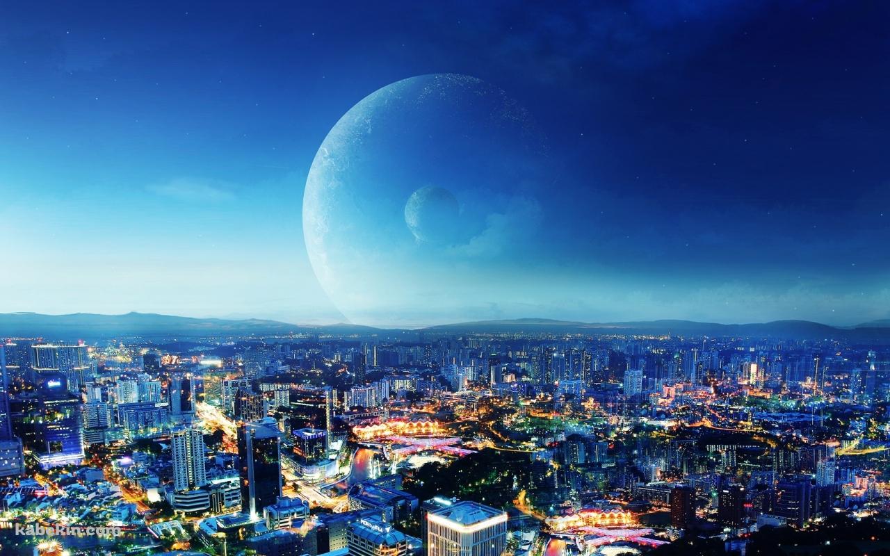 都会の夜の壁紙(1280px x 800px) 高画質 PC・デスクトップ用