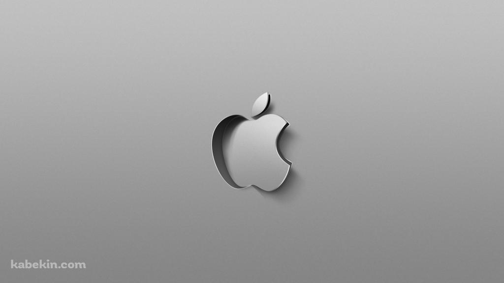 アップル ロゴ シルバー 銀の壁紙(1024px x 576px) 高画質 PC・デスクトップ用