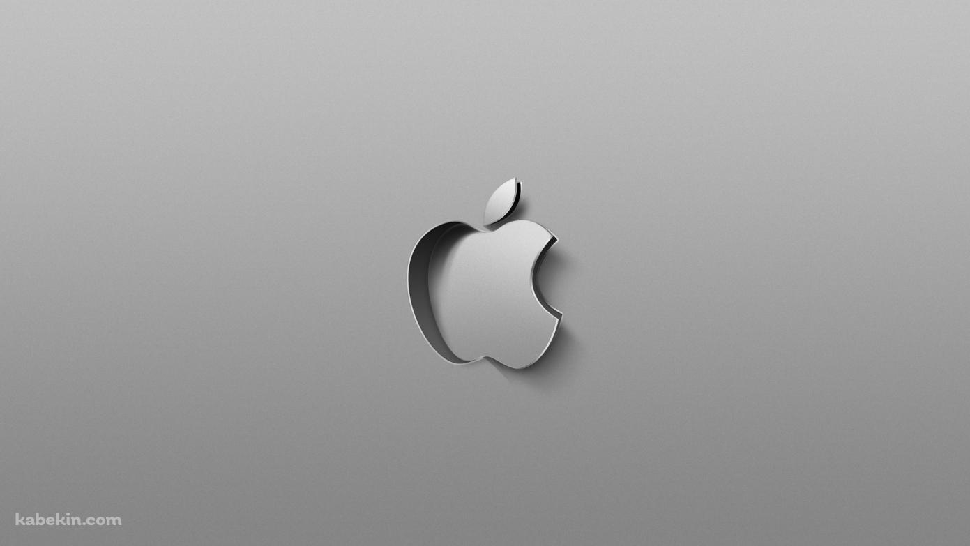 アップル ロゴ シルバー 銀の壁紙(1391px x 783px) 高画質 PC・デスクトップ用