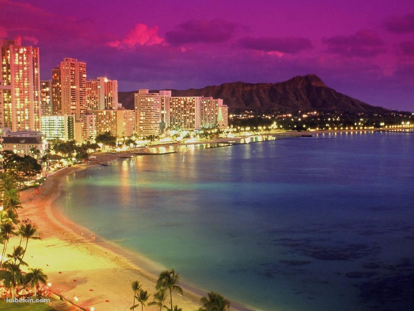 夜のハワイのビーチの壁紙(1440px x 1080px) 高画質 PC・デスクトップ用