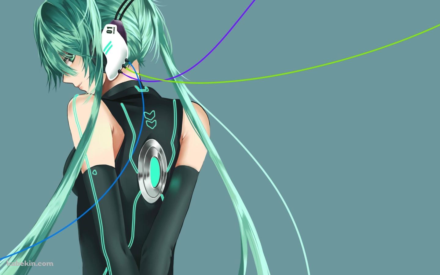 初音ミク 後姿の壁紙(1440px x 900px) 高画質 PC・デスクトップ用
