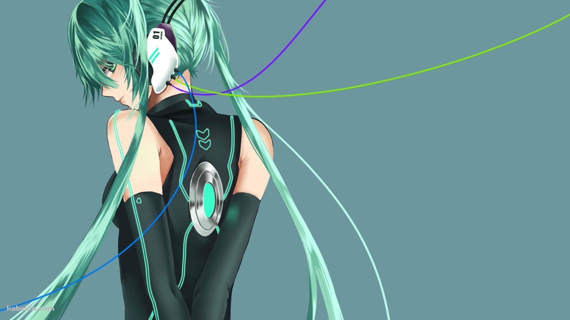初音ミク 後姿の壁紙(1829px x 1029px) 高画質 PC・デスクトップ用