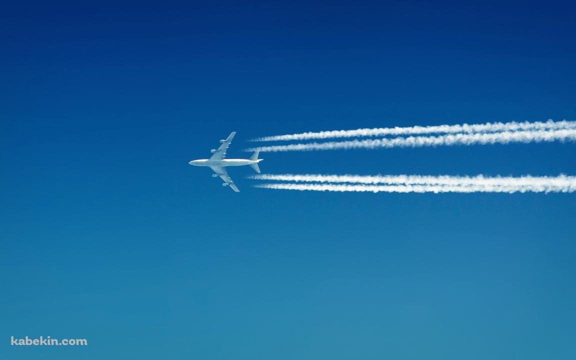 飛行機 青空 飛行機雲の壁紙(1152px x 720px) 高画質 PC・デスクトップ用
