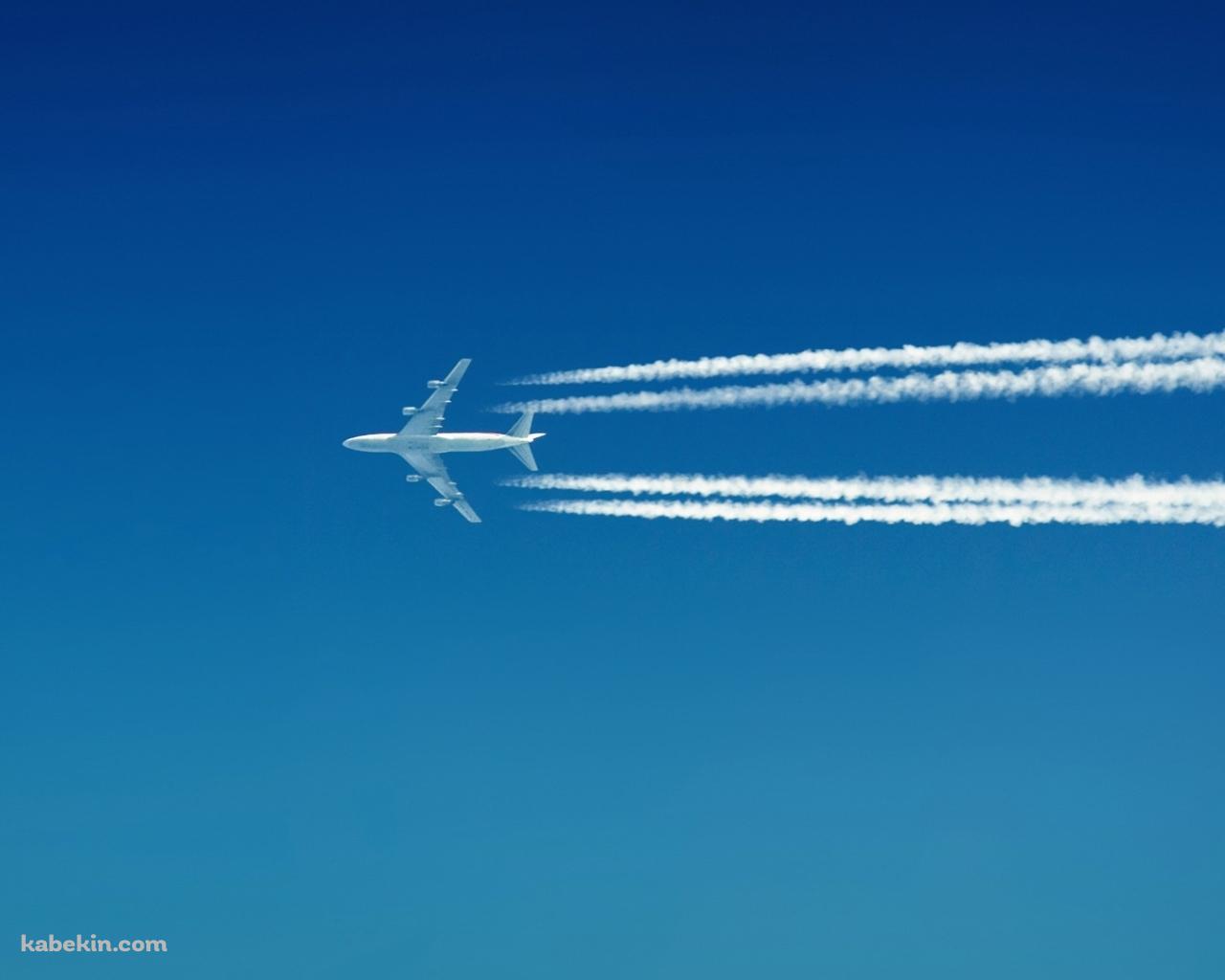 飛行機 青空 飛行機雲の壁紙(1280px x 1024px) 高画質 PC・デスクトップ用
