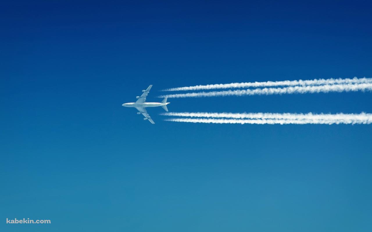飛行機 青空 飛行機雲の壁紙(1280px x 800px) 高画質 PC・デスクトップ用