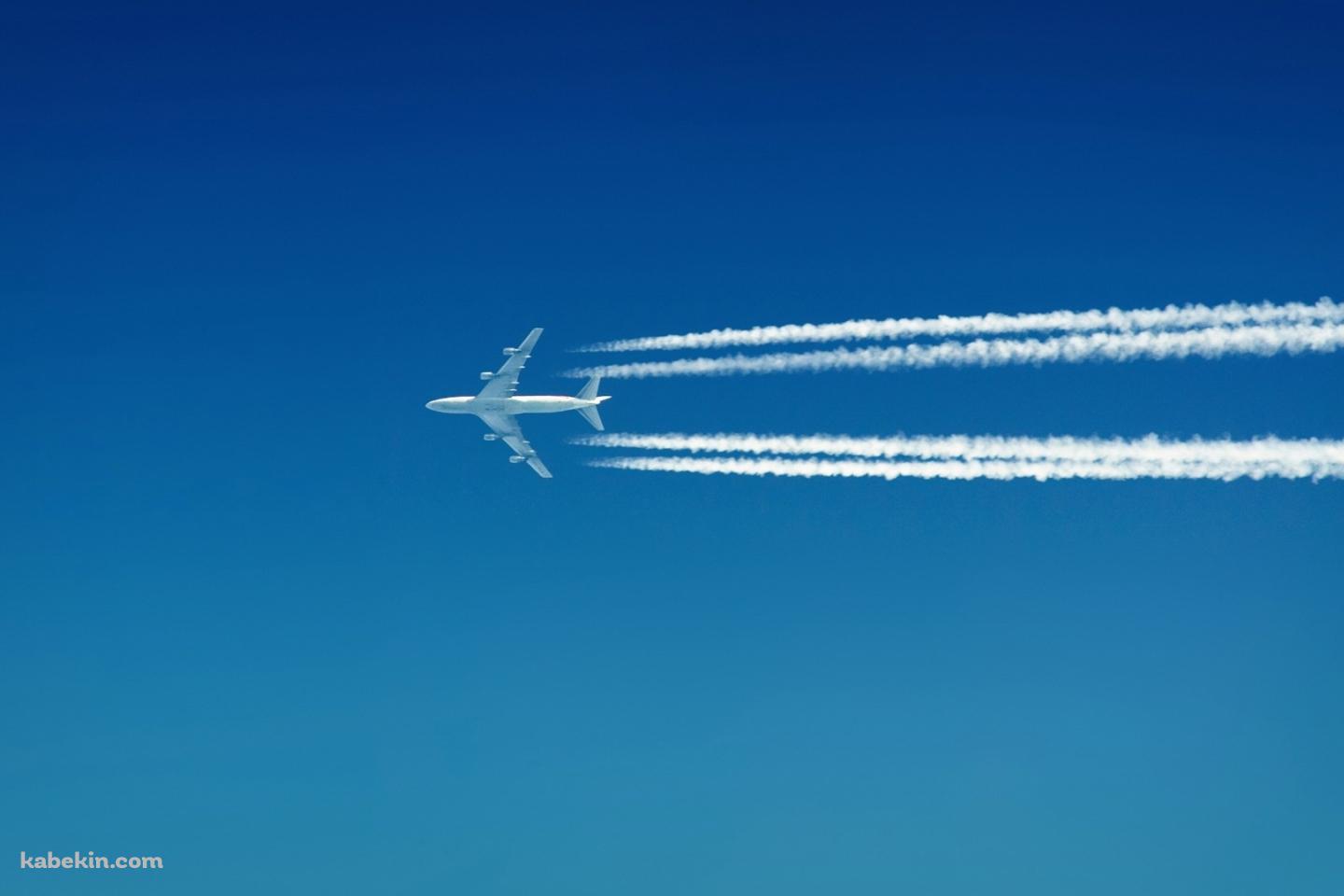 飛行機 青空 飛行機雲の壁紙(1440px x 960px) 高画質 PC・デスクトップ用