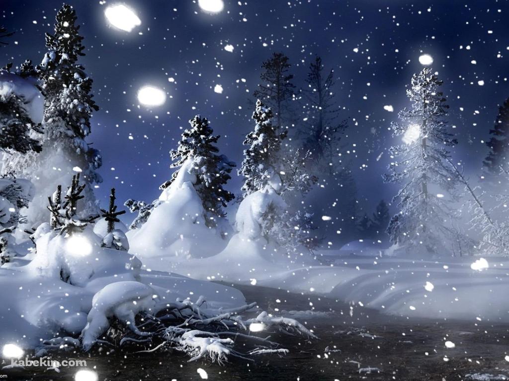 雪景色 降る雪の壁紙(1024px x 768px) 高画質 PC・デスクトップ用