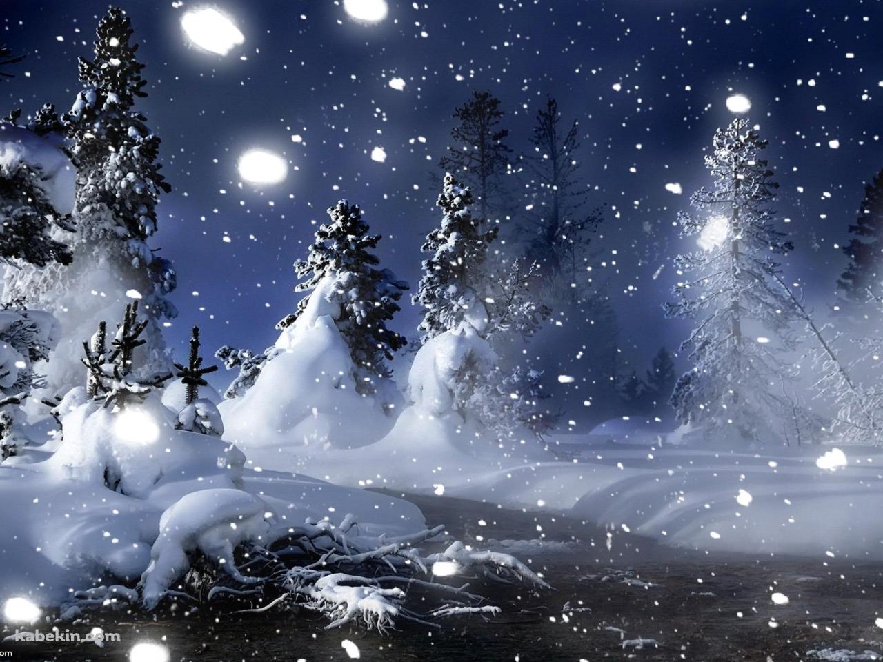 雪景色 降る雪の壁紙(1280px x 960px) 高画質 PC・デスクトップ用