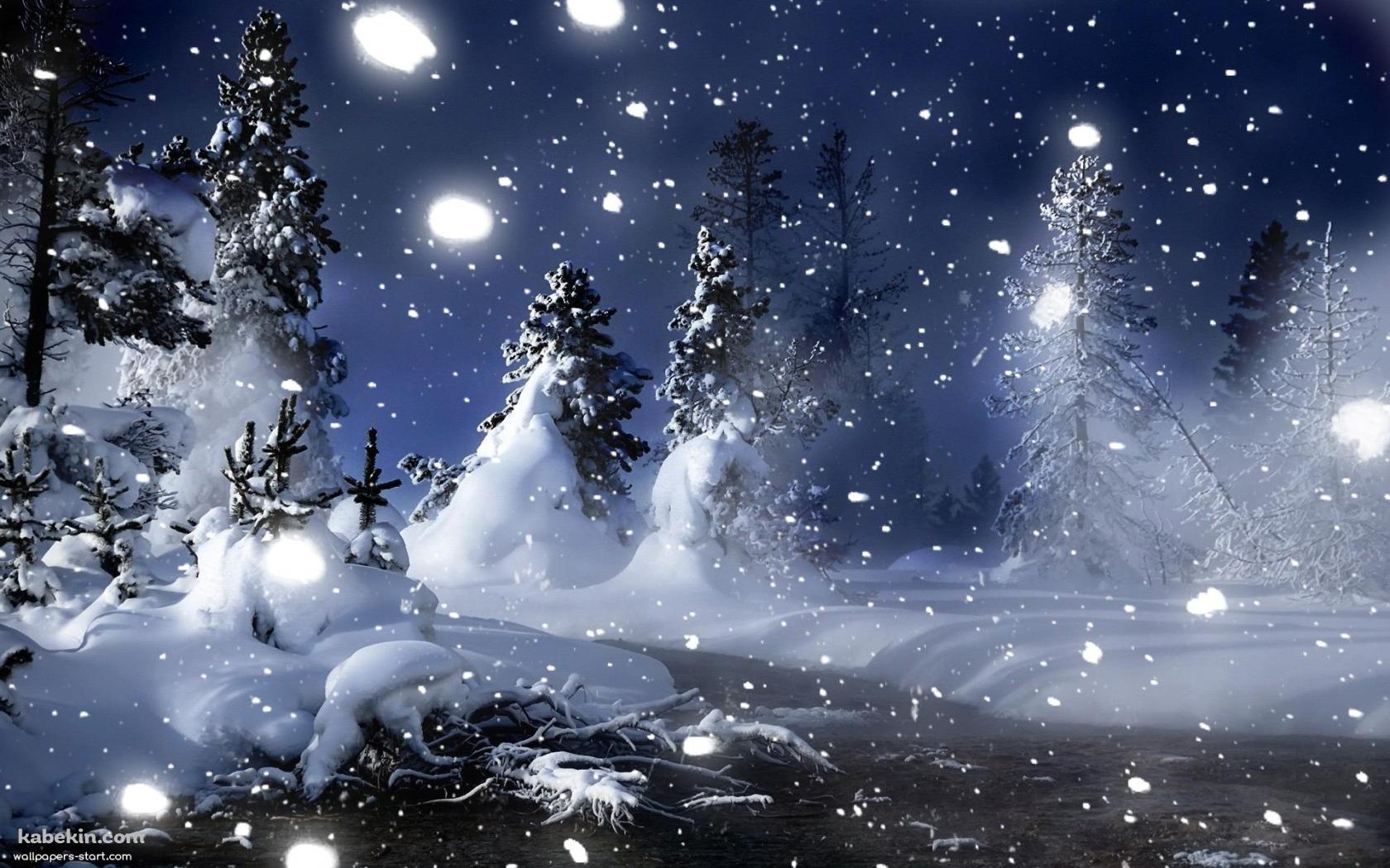 雪景色 降る雪の壁紙(1680px x 1050px) 高画質 PC・デスクトップ用