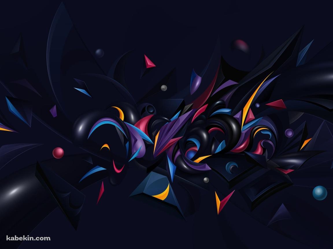 黒のポップなアブストラクトの壁紙(1152px x 864px) 高画質 PC・デスクトップ用