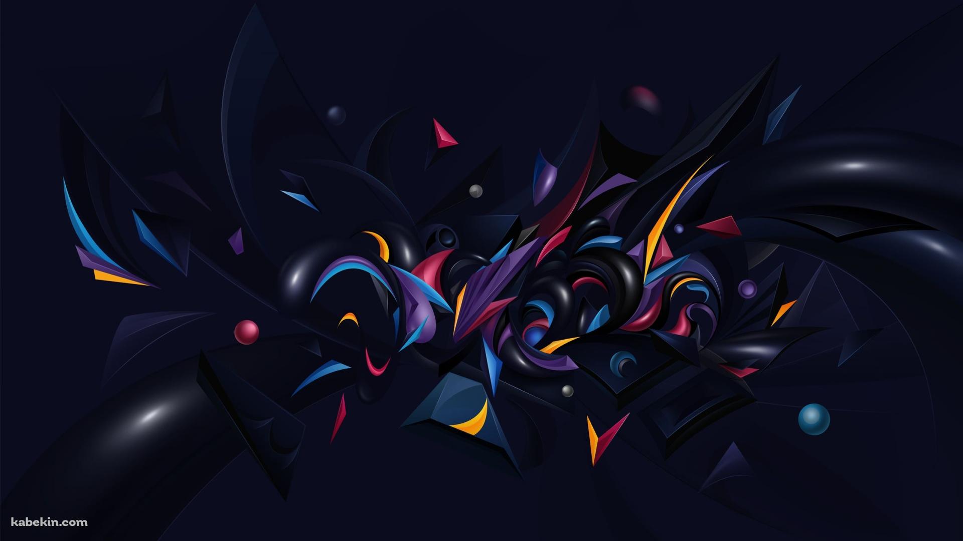 黒のポップなアブストラクトの壁紙(1920px x 1080px) 高画質 PC・デスクトップ用