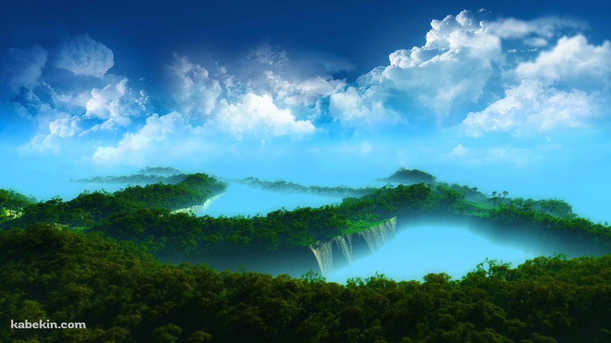 緑に囲まれた湖の壁紙(1242px x 698px) 高画質 PC・デスクトップ用