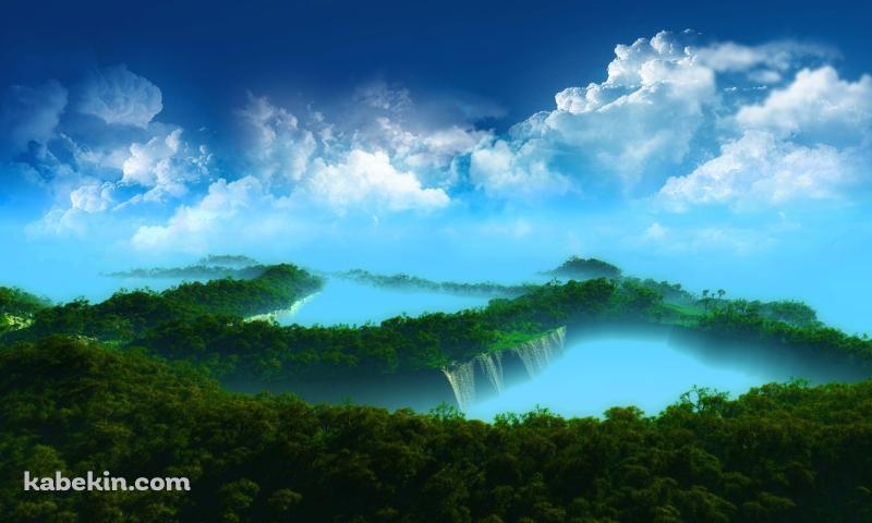 緑に囲まれた湖の壁紙(800px x 480px) 高画質 PC・デスクトップ用