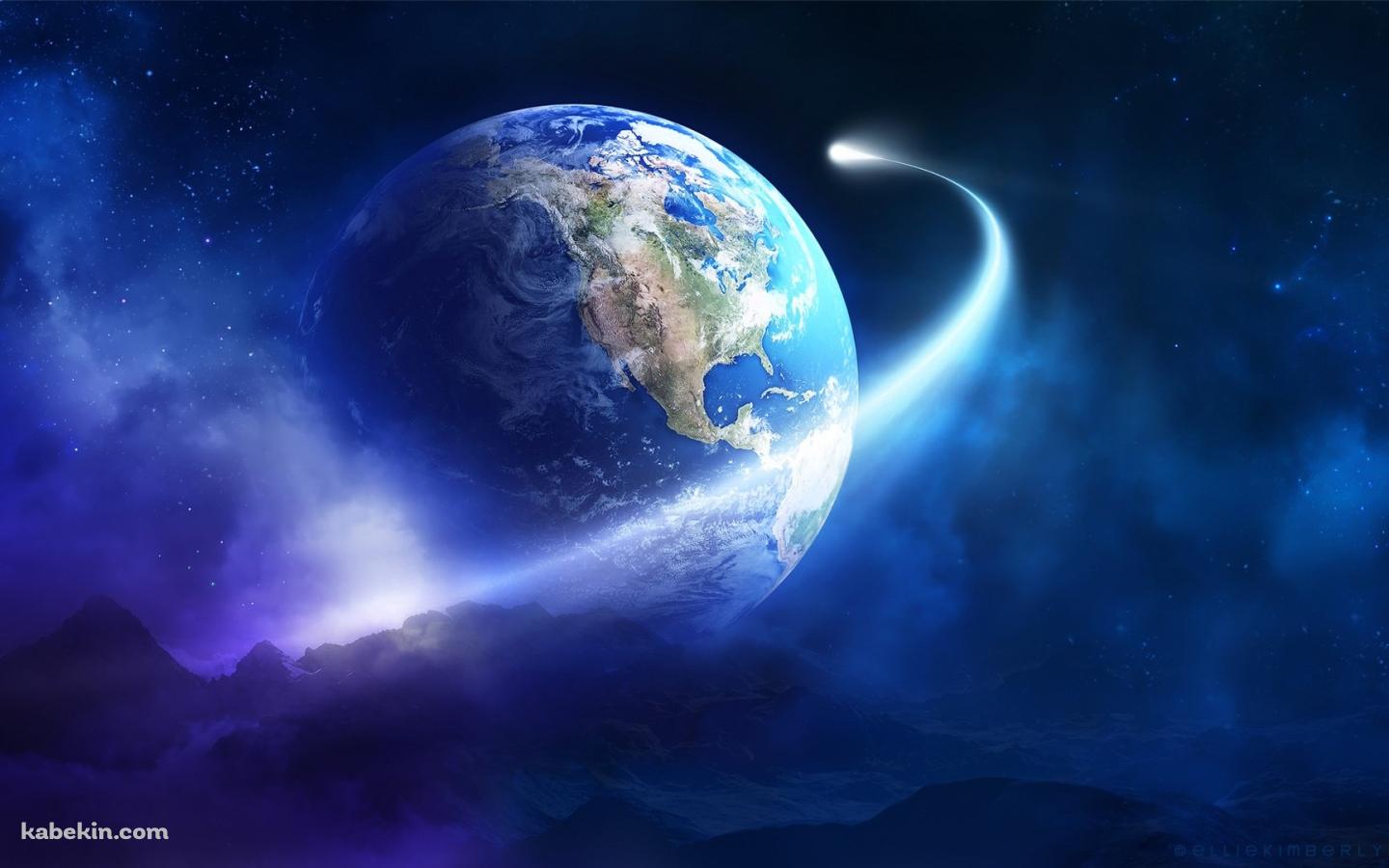 地球の周囲を回る衛星の壁紙(1440px x 900px) 高画質 PC・デスクトップ用