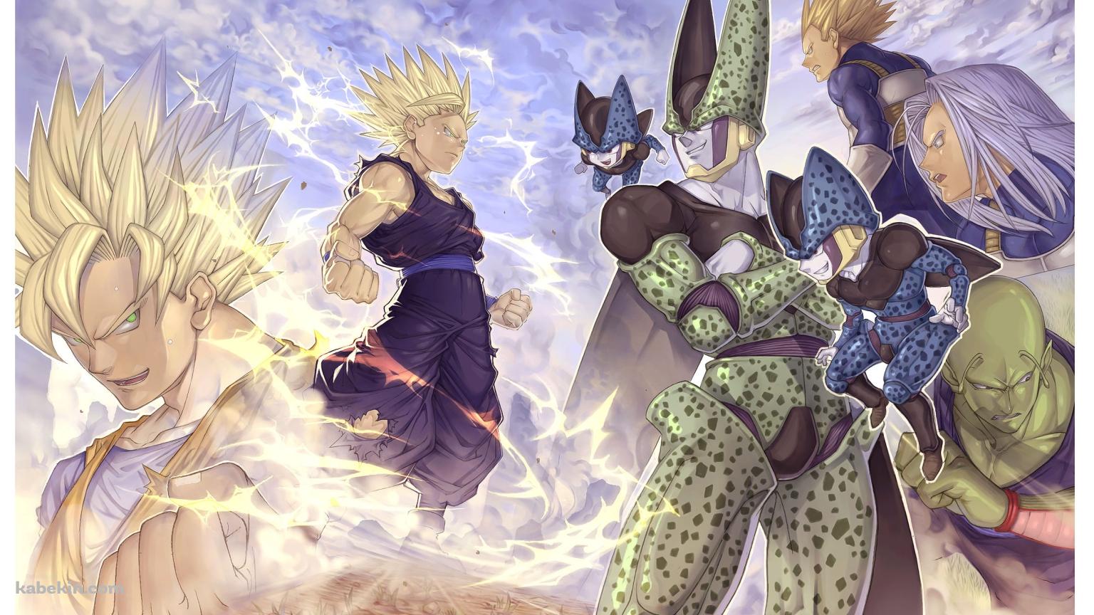 ドラゴンボール セル VS 孫悟空 悟飯 ピッコロ ベジータ  トランクスの壁紙(1536px x 864px) 高画質 PC・デスクトップ用
