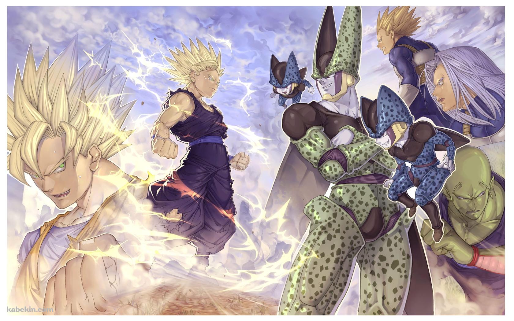 ドラゴンボール セル VS 孫悟空 悟飯 ピッコロ ベジータ  トランクスの壁紙(1680px x 1050px) 高画質 PC・デスクトップ用