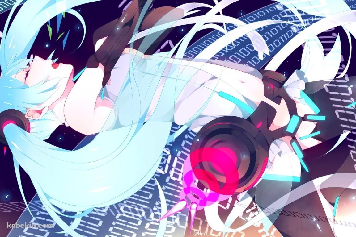 宙を舞う初音ミク・アペンドの壁紙(1152px x 768px) 高画質 PC・デスクトップ用