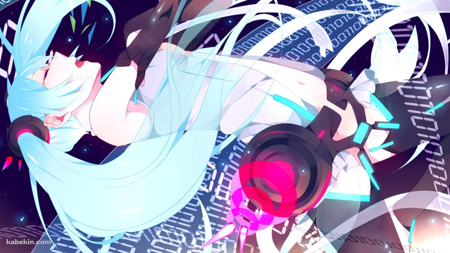 宙を舞う初音ミク・アペンドの壁紙(1536px x 864px) 高画質 PC・デスクトップ用
