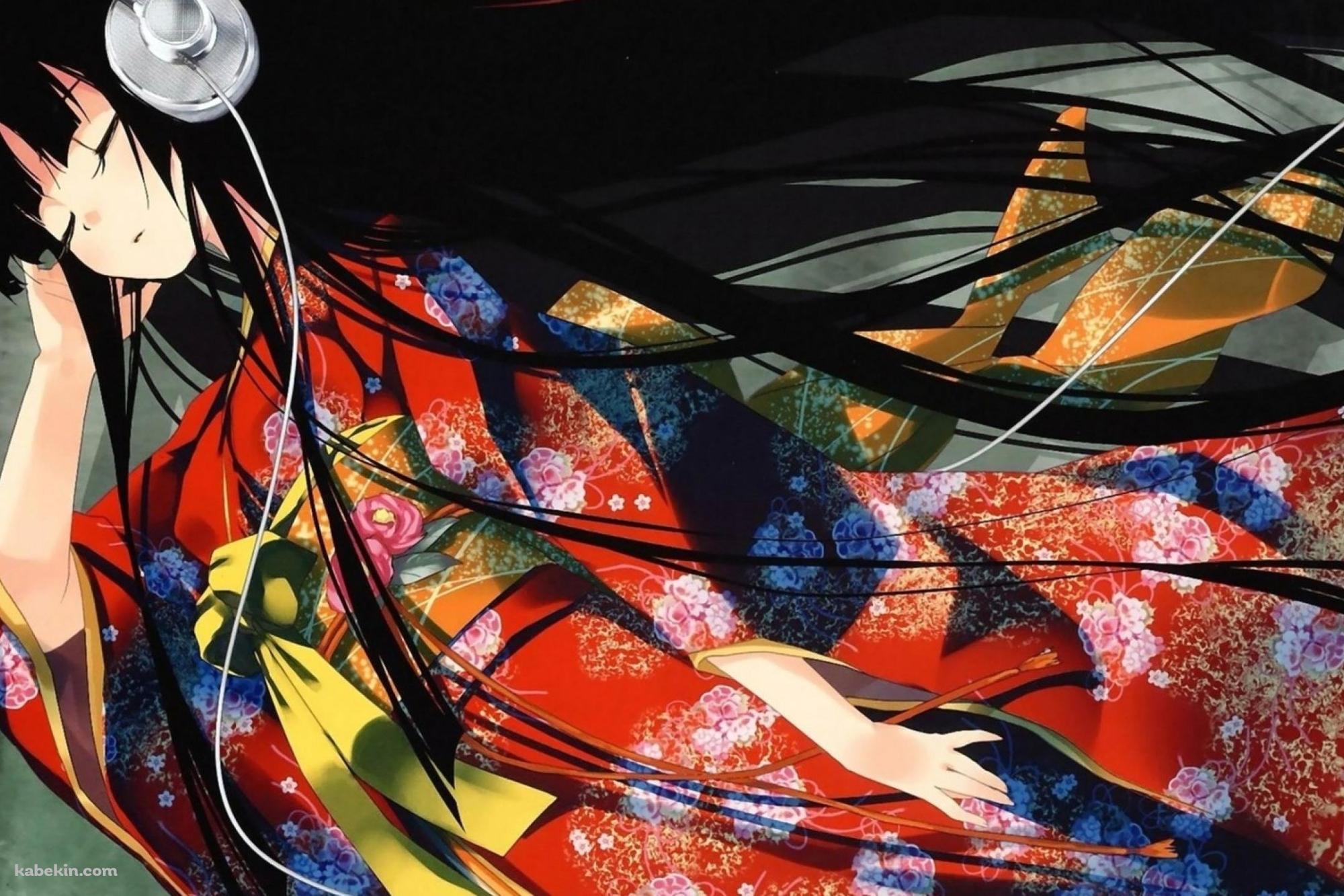 着物を着た女性 音楽の壁紙(2000px x 1333px) 高画質 PC・デスクトップ用