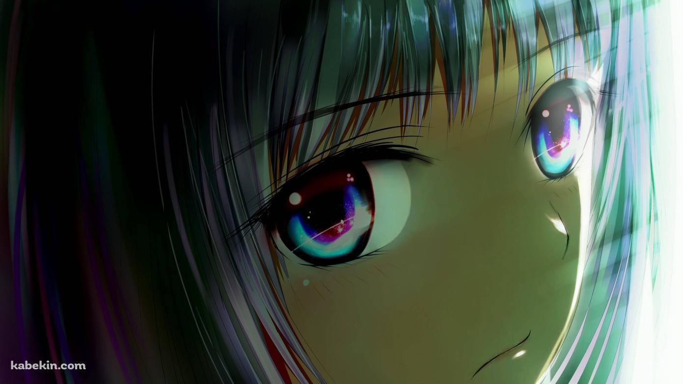 青い瞳の女の子の壁紙(1391px x 783px) 高画質 PC・デスクトップ用